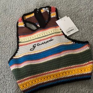 Ganni crochet crop top brand new